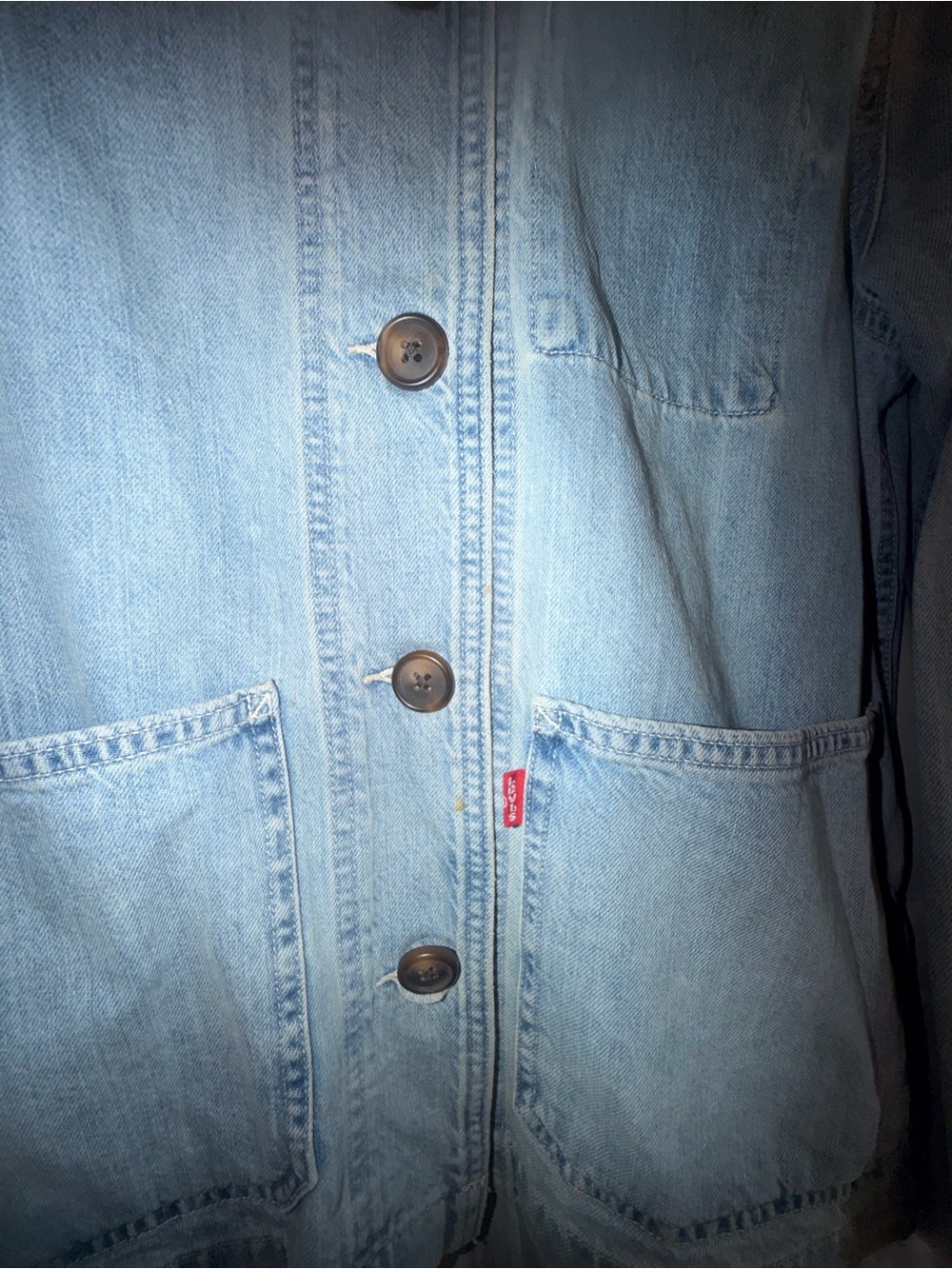 Vintage Levi Light Blue Denim Chore Jacket for Women RARE - Picture 3 of 9